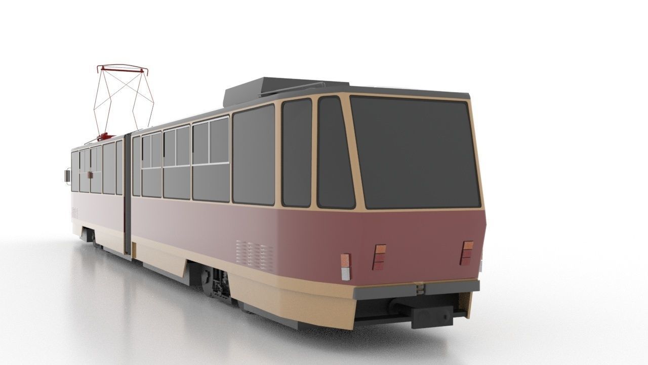 Tatra KT4SU Low Low-poly 3D model_4