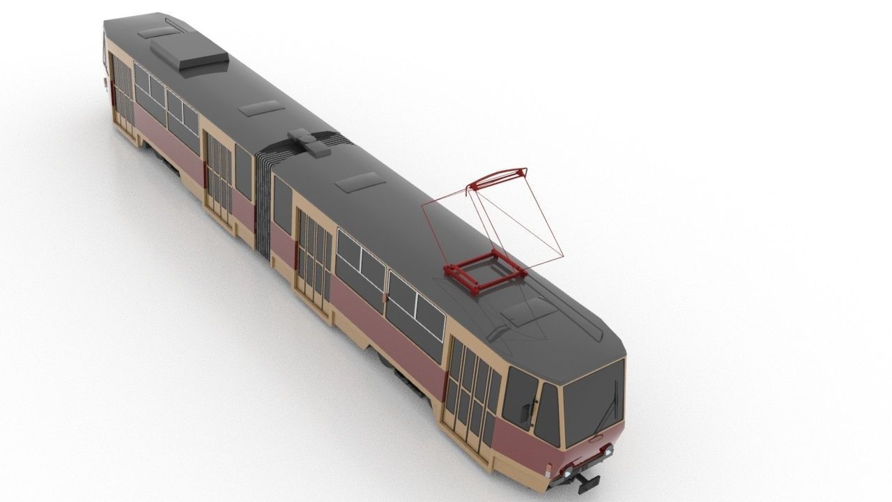 Tatra KT4SU Low Low-poly 3D model_8