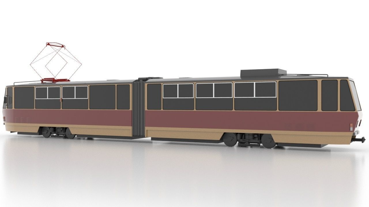 Tatra KT4SU Low Low-poly 3D model_3
