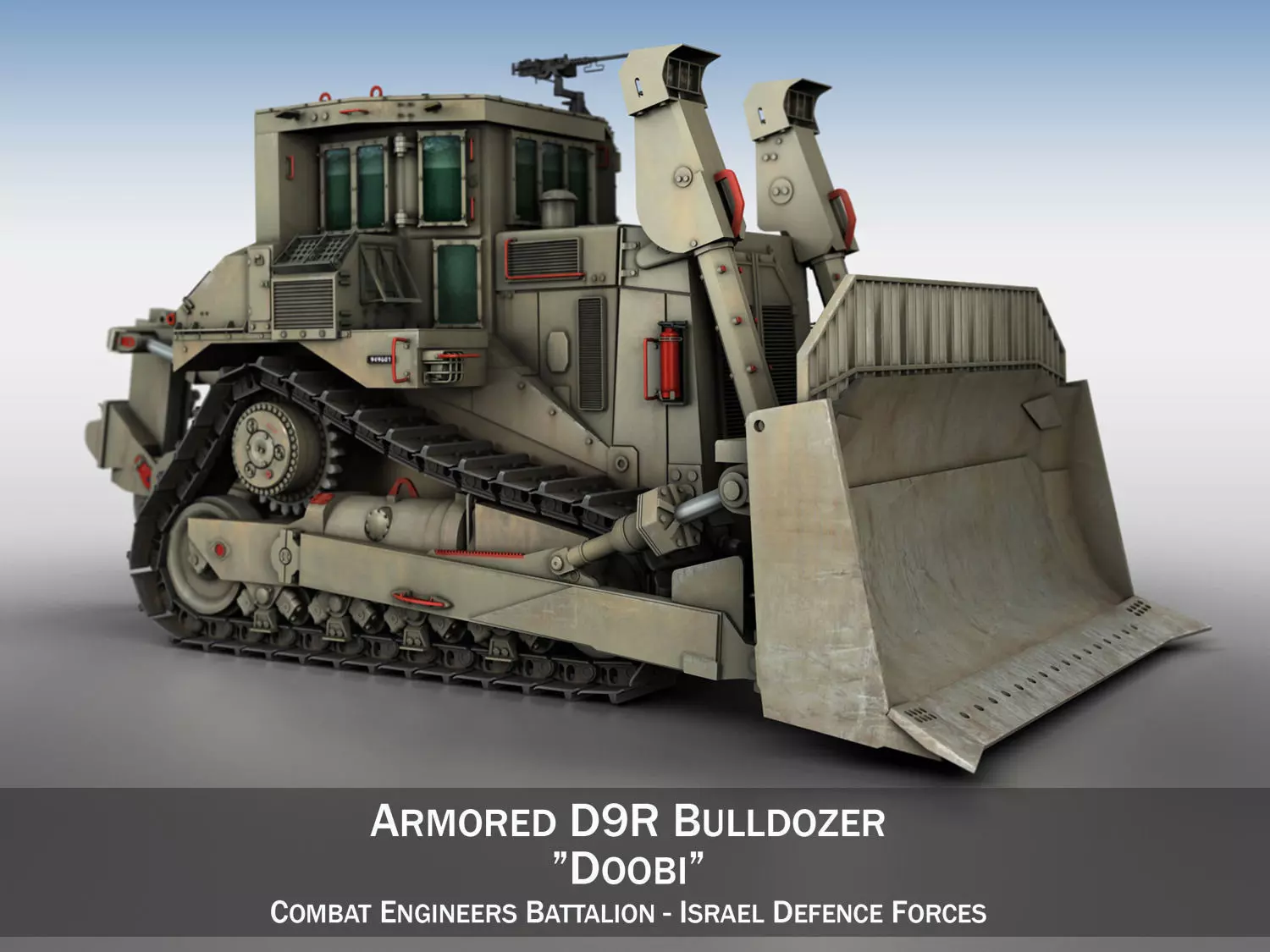 Armored D9R Bulldozer Doobi 3D model_0