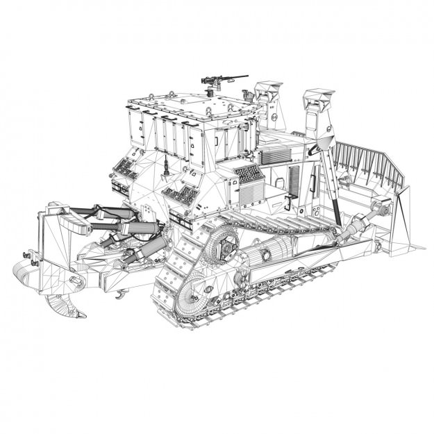 Armored D9R Bulldozer Doobi 3D model_13