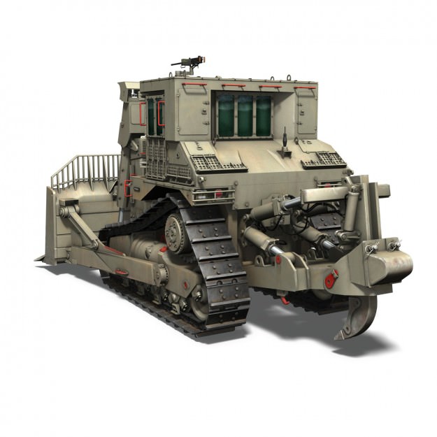 Armored D9R Bulldozer Doobi 3D model_4