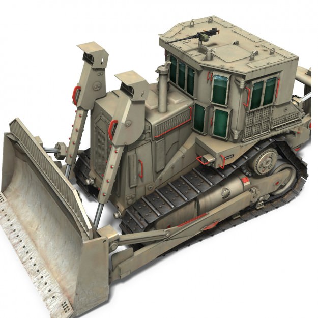 Armored D9R Bulldozer Doobi 3D model_10
