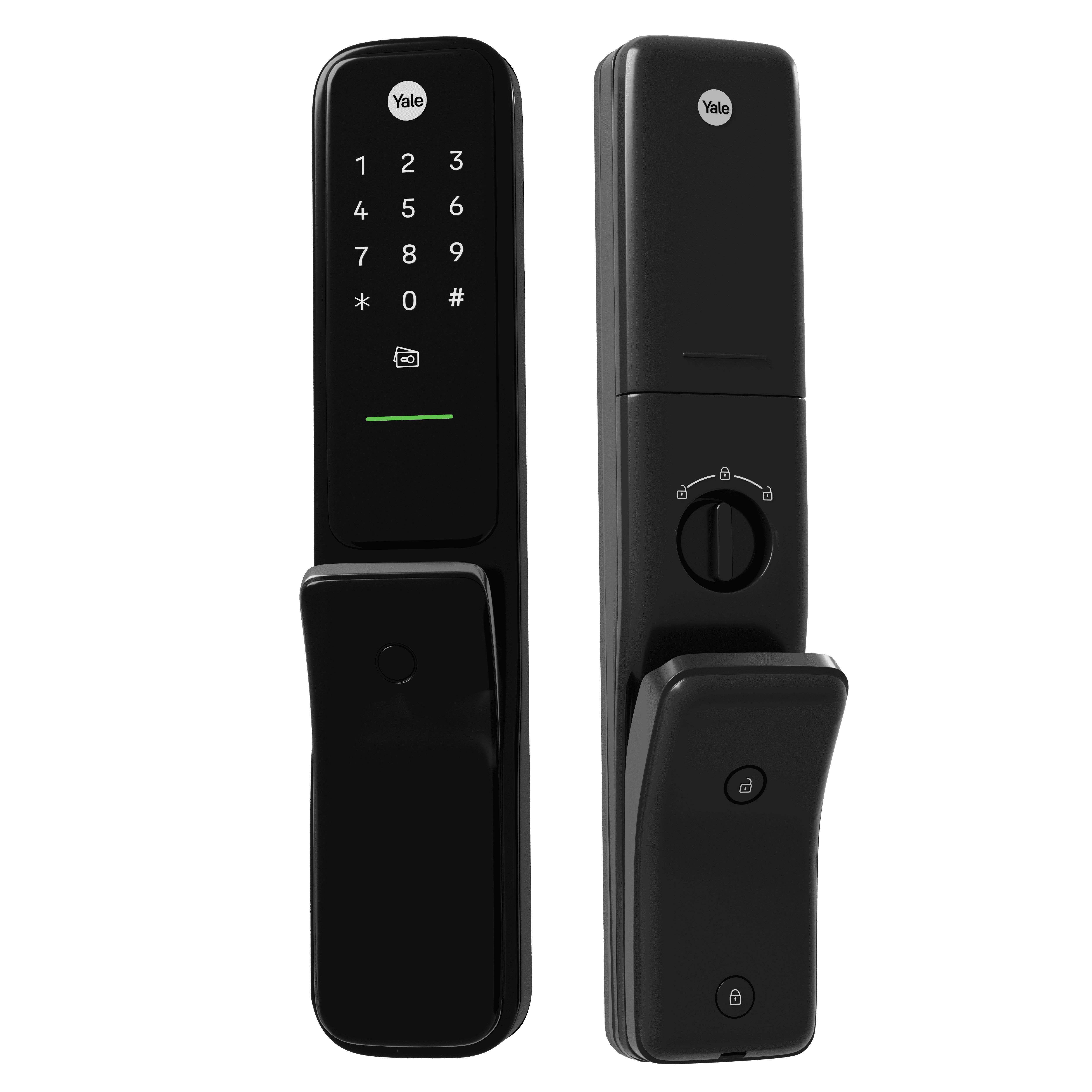 Digital Door Lock model Code Kyra Pro Gold And Bas Smart Lock Low-poly 3D model_5