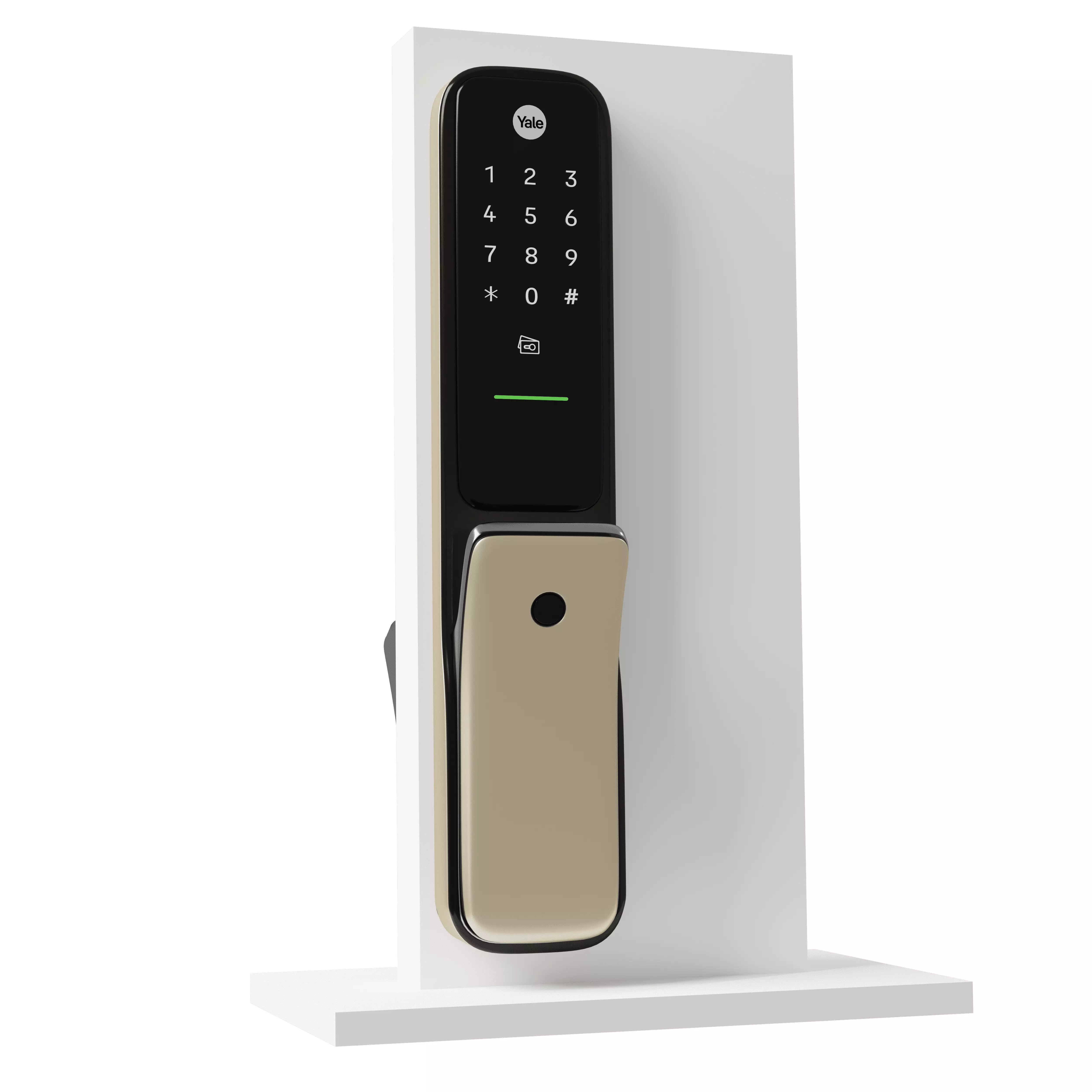 Digital Door Lock model Code Kyra Pro Gold And Bas Smart Lock Low-poly 3D model_0