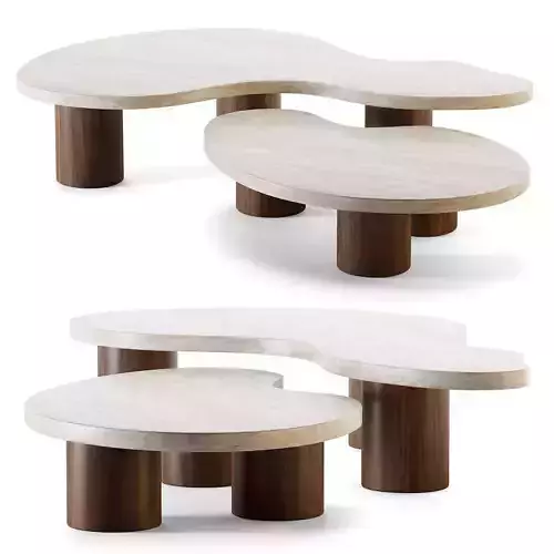 Andrea and Luca Nesting Tables Low-poly 3D model