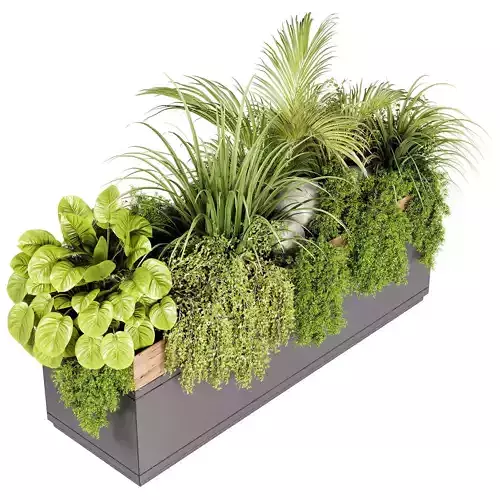 Indoor plant- 20 metall  and wooden in box on stand
