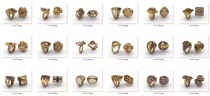 ring 50 pieces drawing 3d rihone drawing ring rings rin