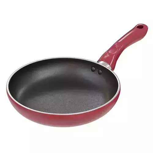 Fry pan without lid Low-poly 3D model