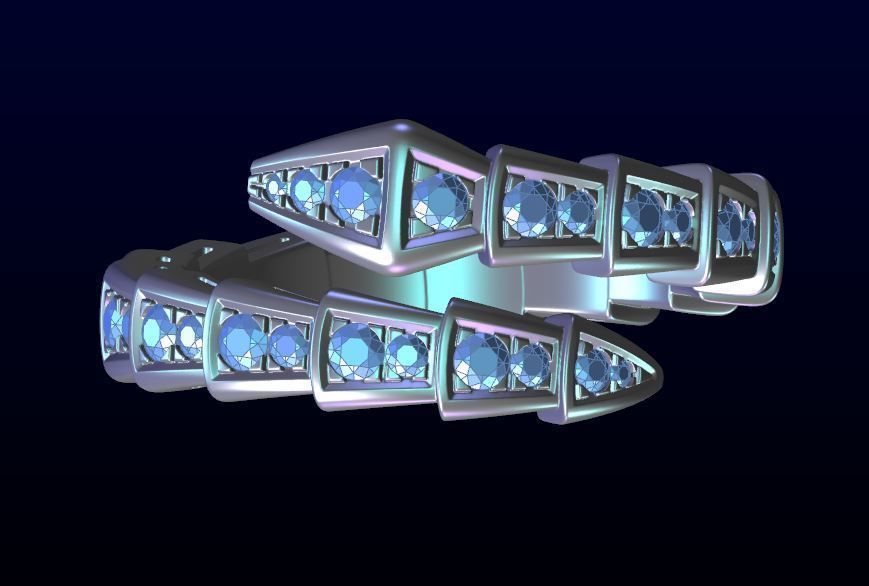 BVlgari snake ring 3D print model 3D print model_7