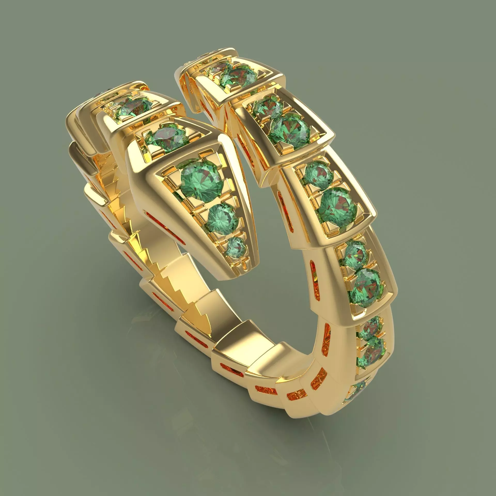 BVlgari snake ring 3D print model 3D print model_0