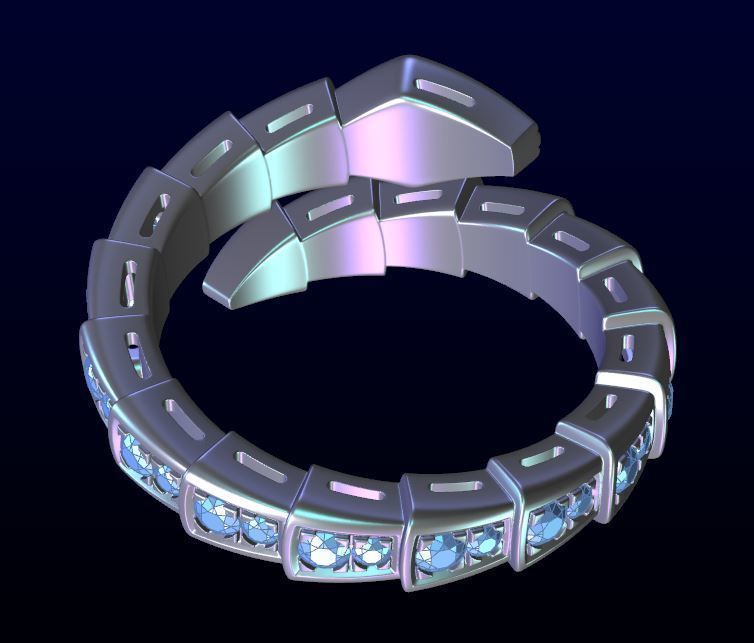 BVlgari snake ring 3D print model 3D print model_8