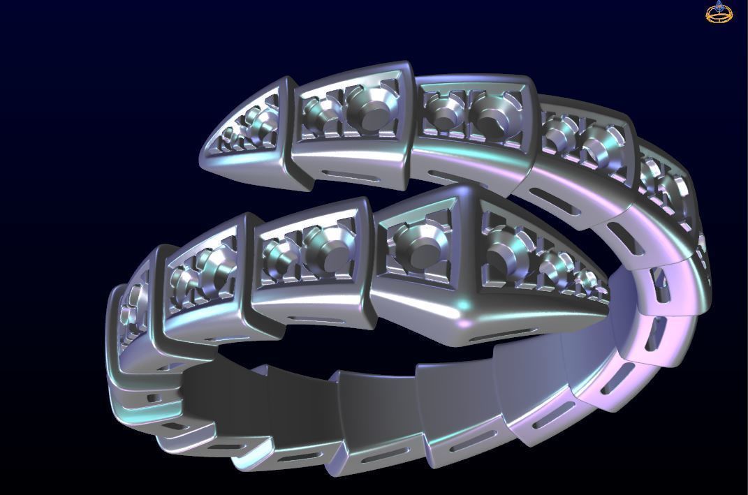 BVlgari snake ring 3D print model 3D print model_9