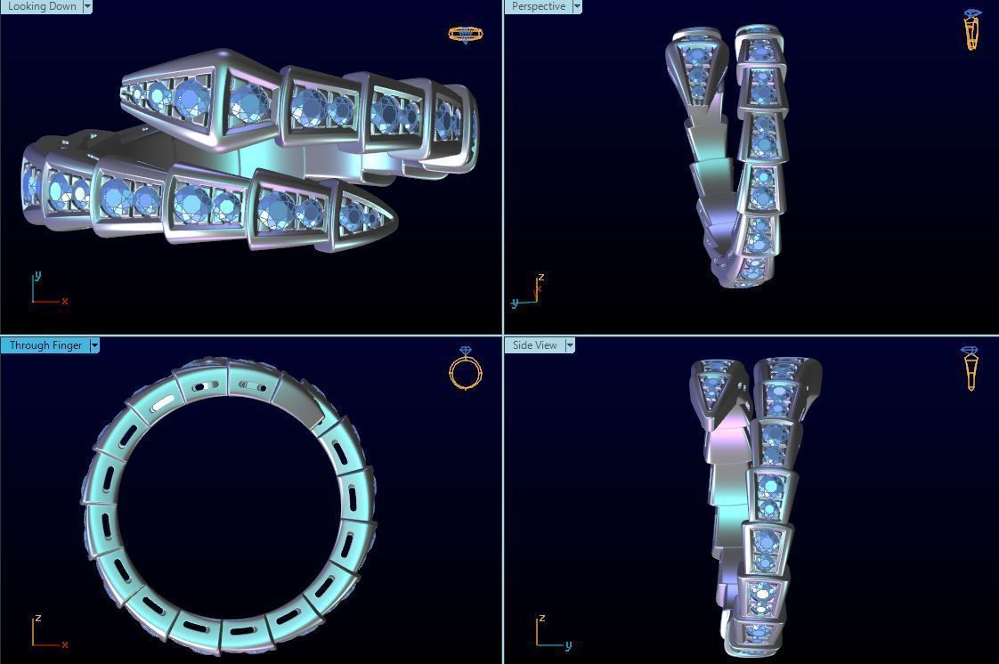 BVlgari snake ring 3D print model 3D print model_10