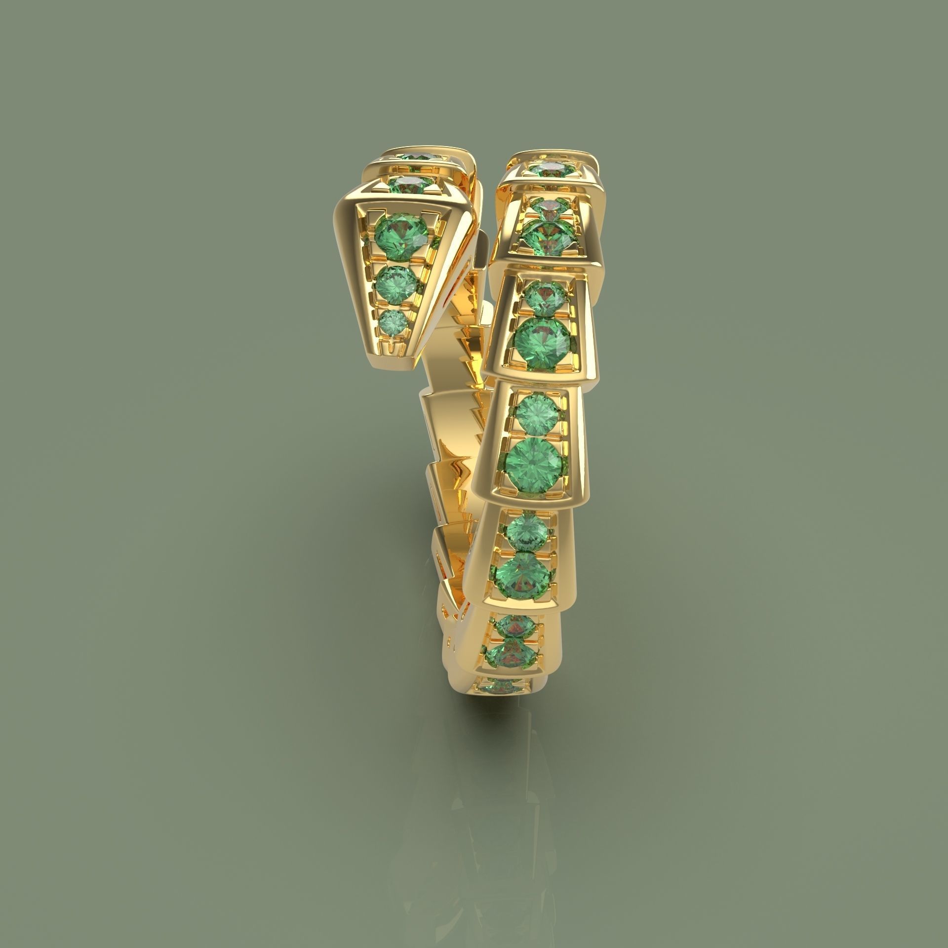 BVlgari snake ring 3D print model 3D print model_2