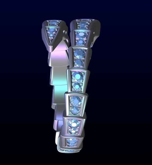 BVlgari snake ring 3D print model 3D print model_6