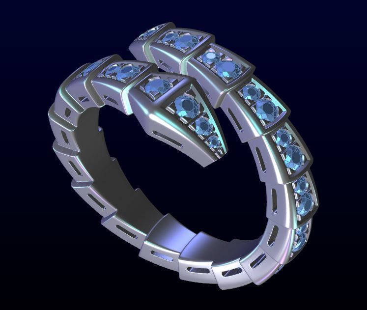 BVlgari snake ring 3D print model 3D print model_5
