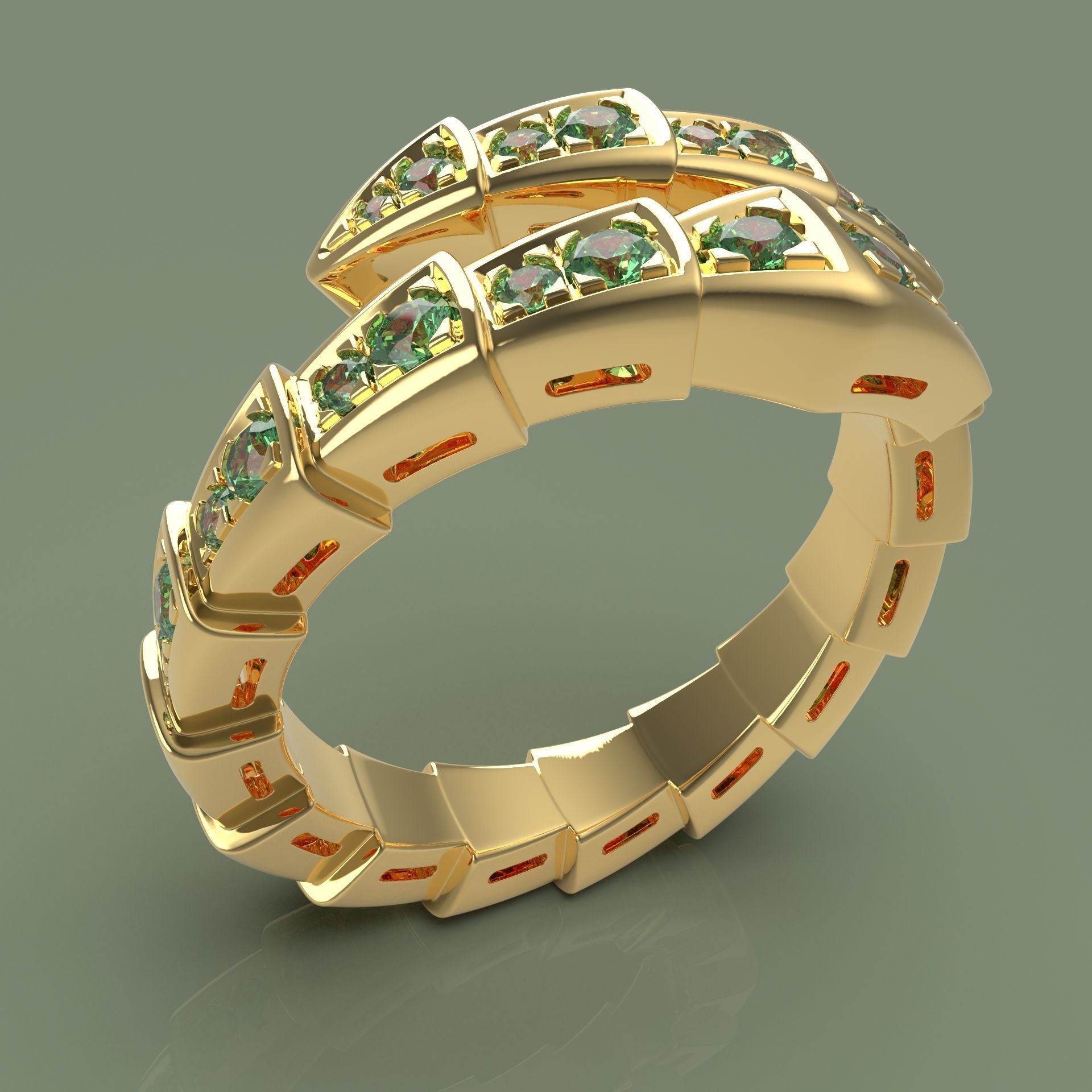 BVlgari snake ring 3D print model 3D print model_1