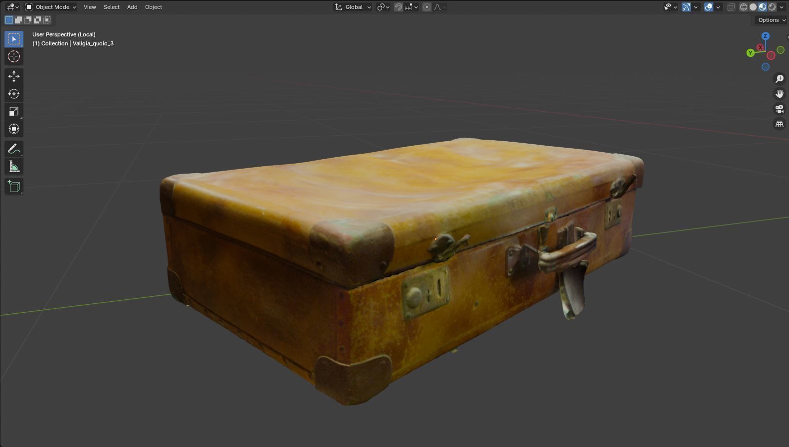 Series of 3D scanned vintage suitcases and luggage Low-poly 3D model_16
