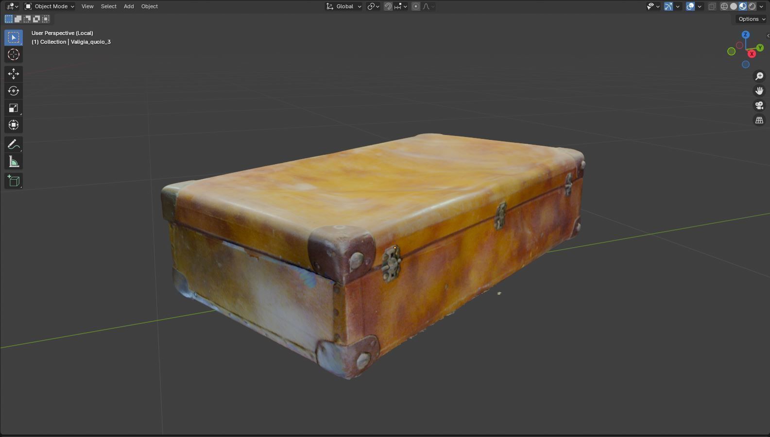Series of 3D scanned vintage suitcases and luggage Low-poly 3D model_19