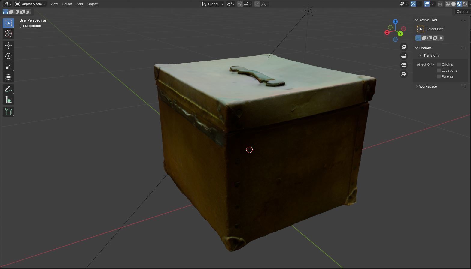 Series of 3D scanned vintage suitcases and luggage Low-poly 3D model_7
