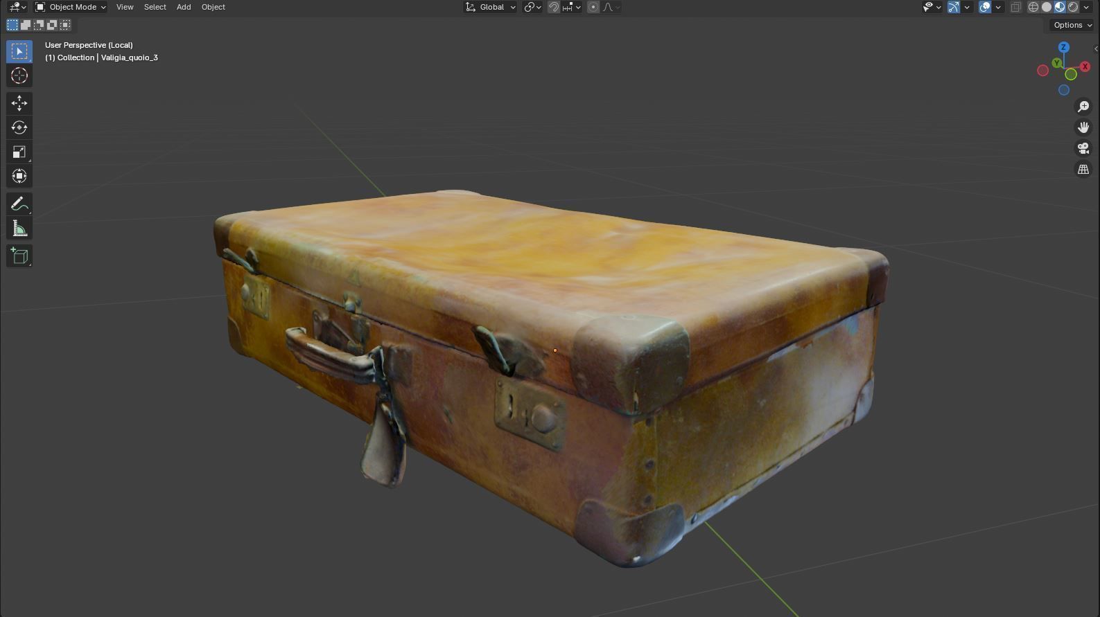 Series of 3D scanned vintage suitcases and luggage Low-poly 3D model_17