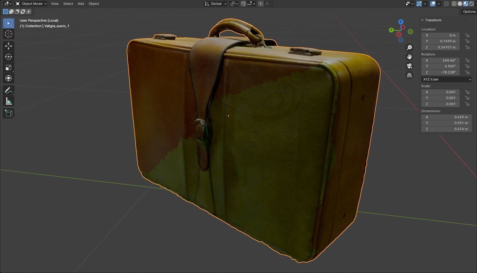 Series of 3D scanned vintage suitcases and luggage Low-poly 3D model_8