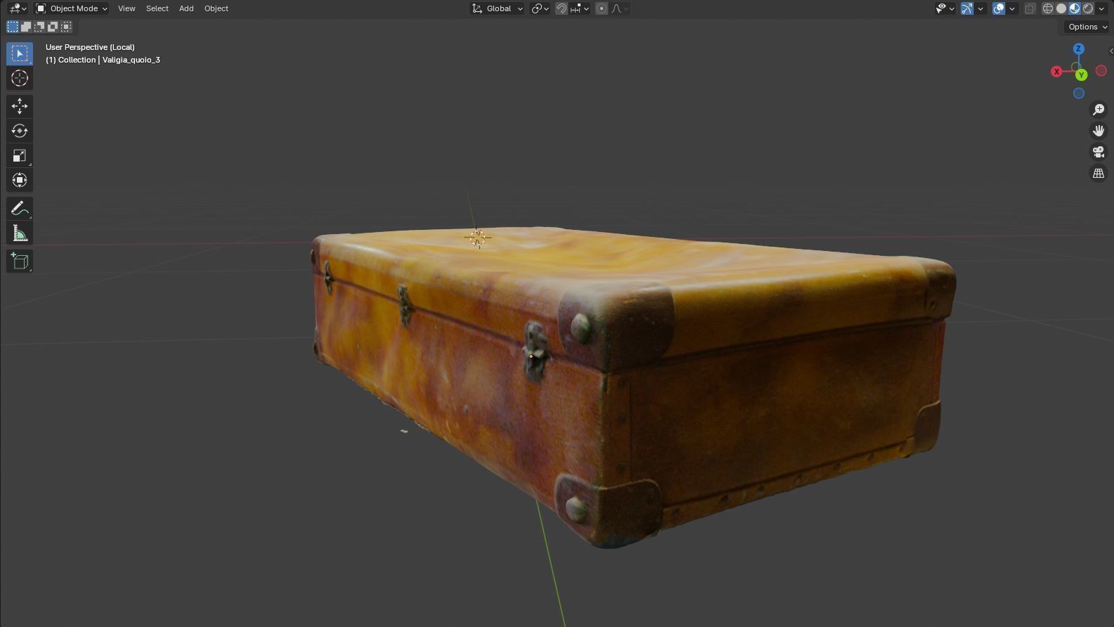 Series of 3D scanned vintage suitcases and luggage Low-poly 3D model_18
