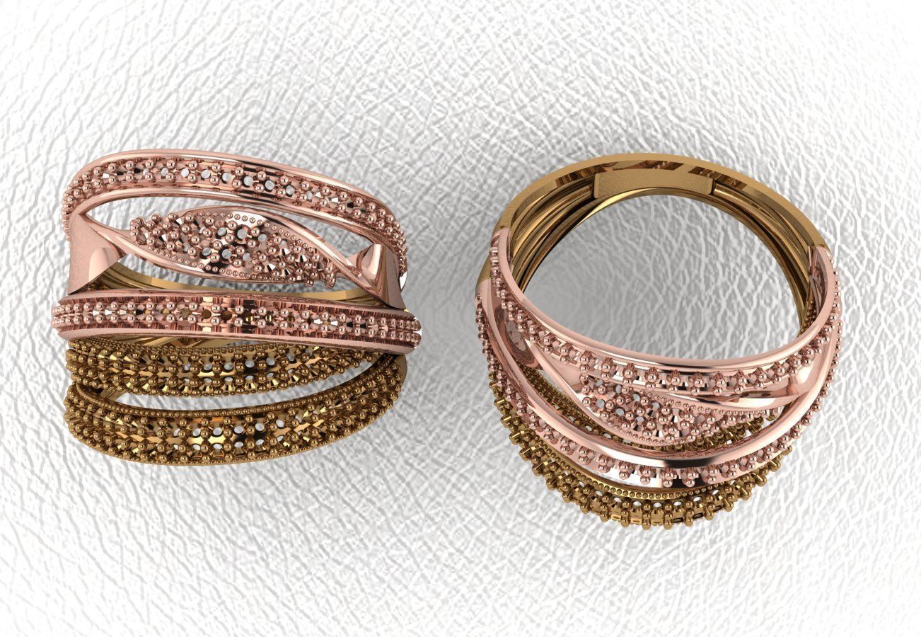 ring 50 pieces drawing 3d rihone drawing ring rings 3D print model_29