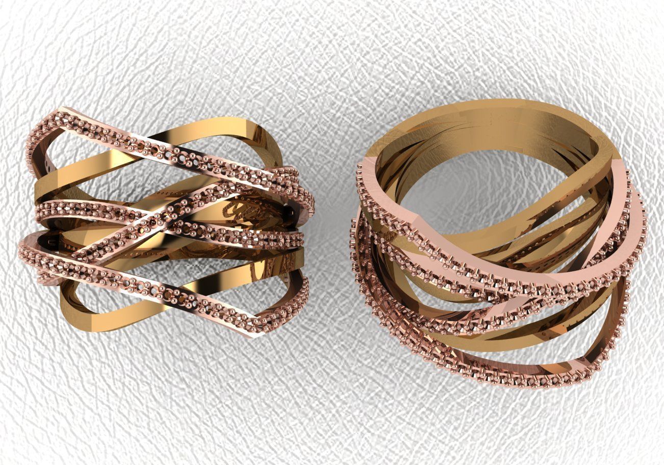 ring 50 pieces drawing 3d rihone drawing ring rings 3D print model_34