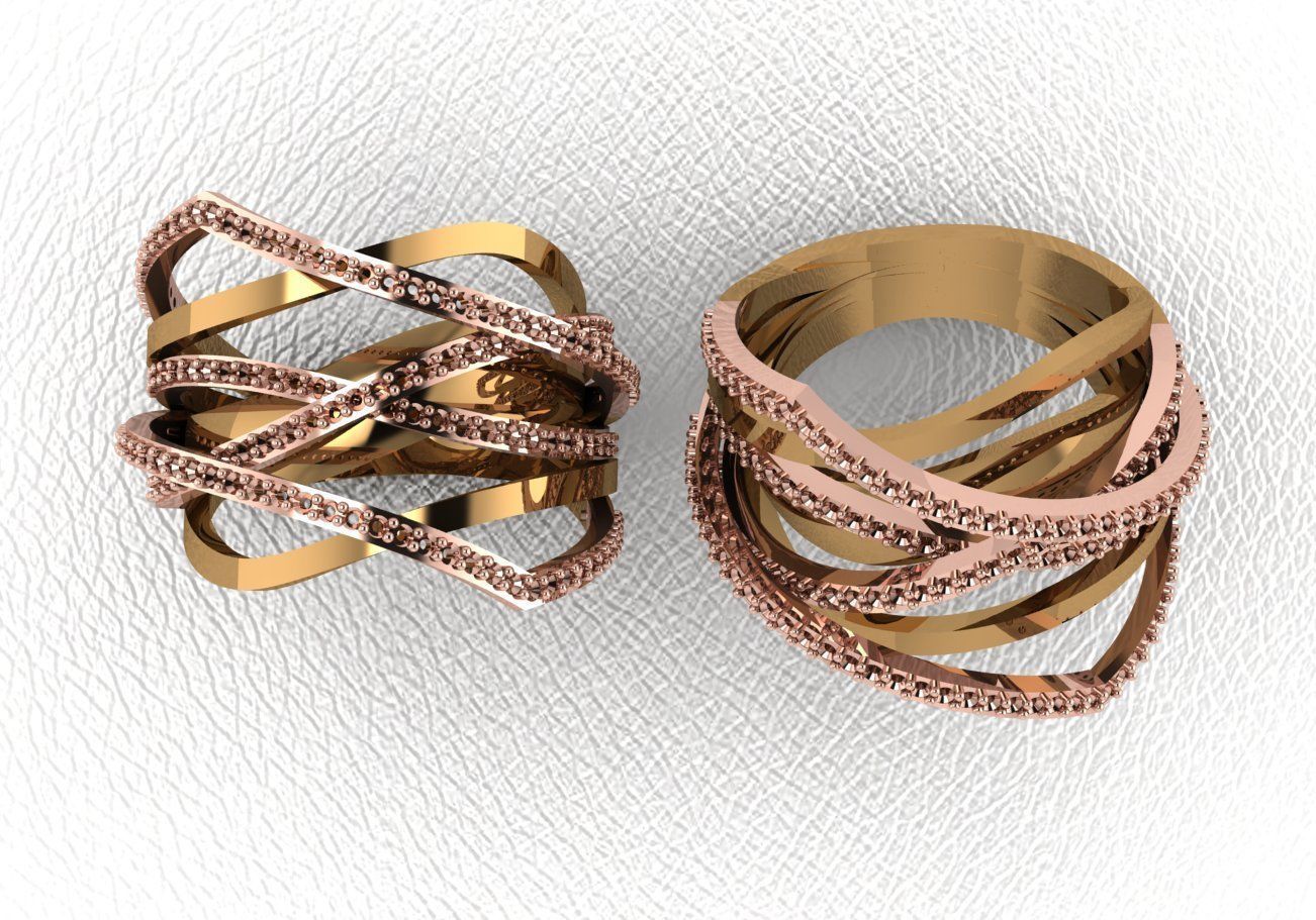 ring 50 pieces drawing 3d rihone drawing ring rings 3D print model_37