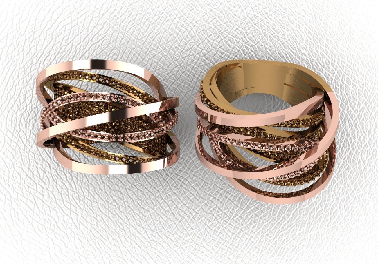 ring 50 pieces drawing 3d rihone drawing ring rings 3D print model_36