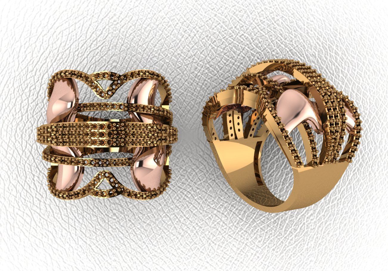 ring 50 pieces drawing 3d rihone drawing ring rings 3D print model_27