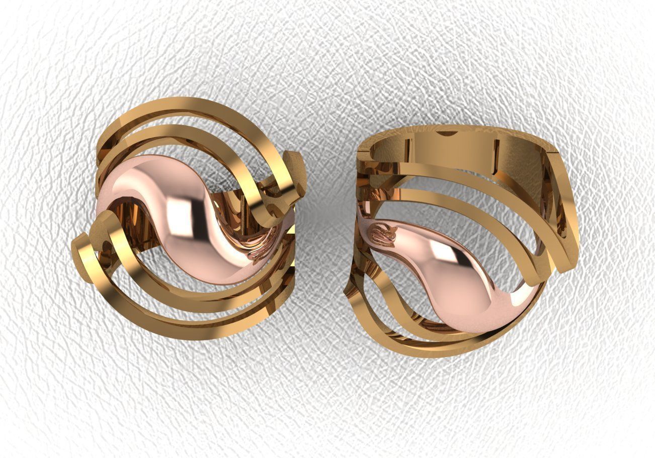 ring 50 pieces drawing 3d rihone drawing ring rings 3D print model_44