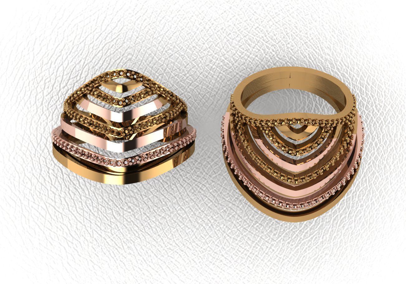 ring 50 pieces drawing 3d rihone drawing ring rings 3D print model_30