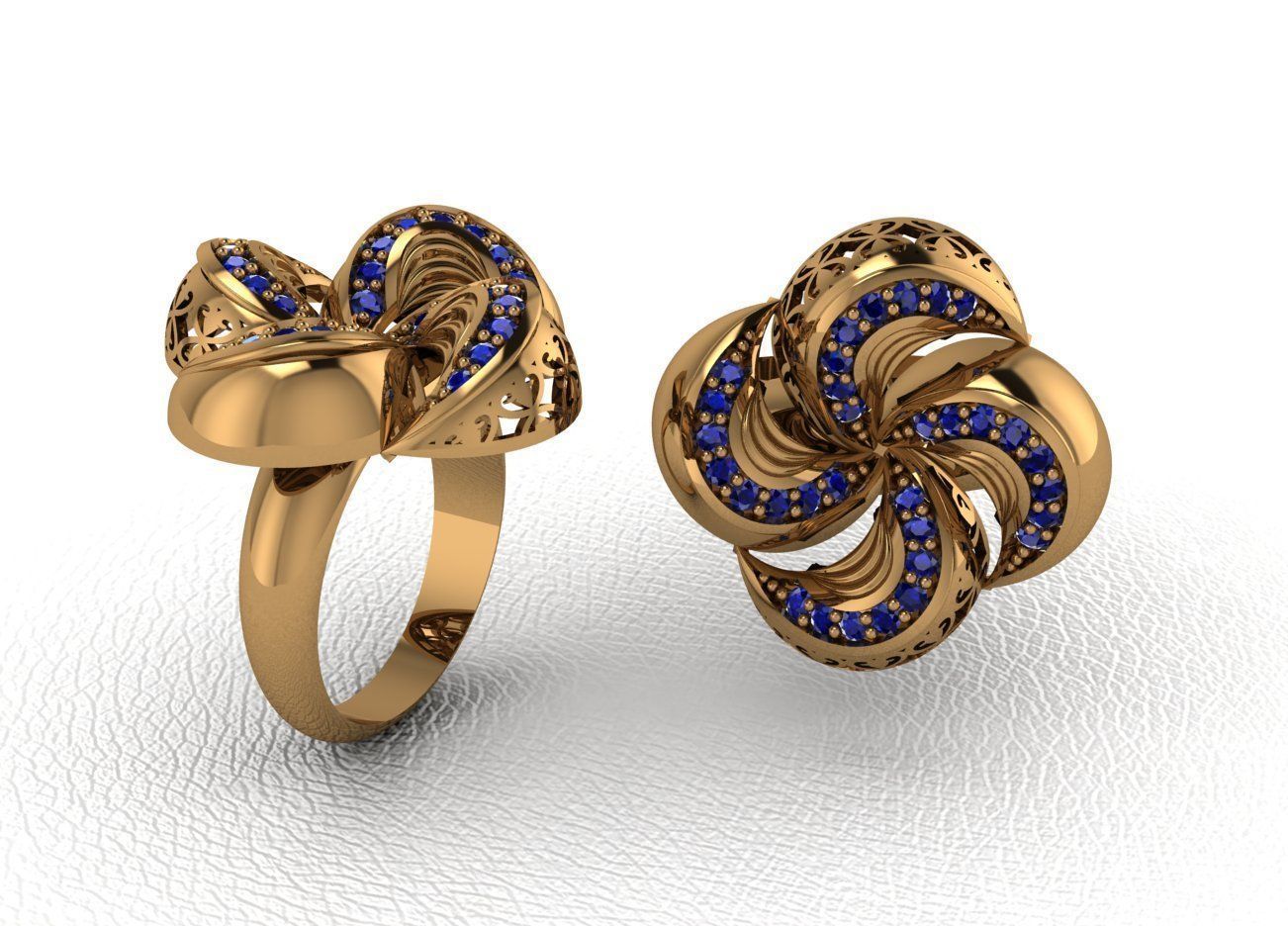 ring 50 pieces drawing 3d rihone drawing ring rings 3D print model_45