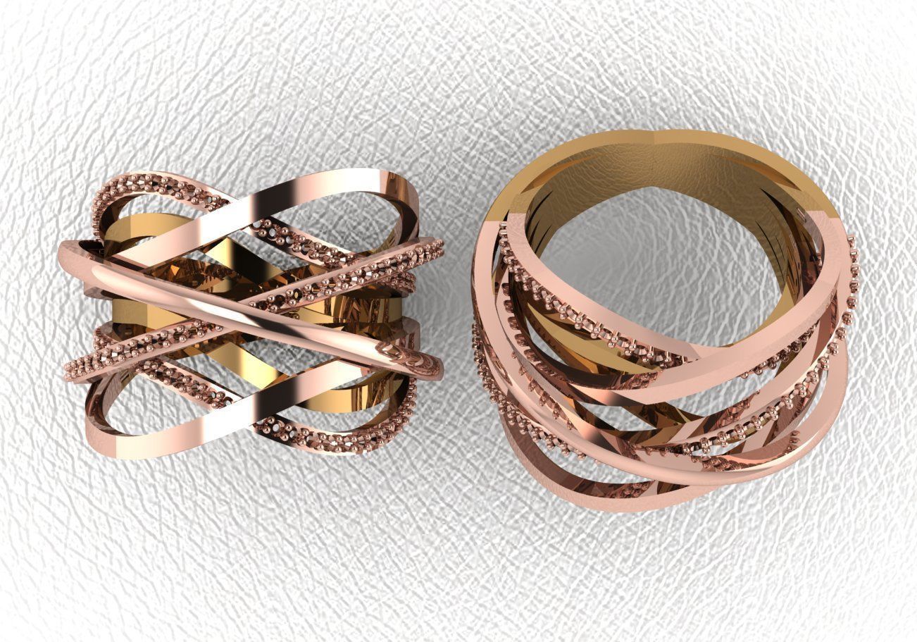 ring 50 pieces drawing 3d rihone drawing ring rings 3D print model_38