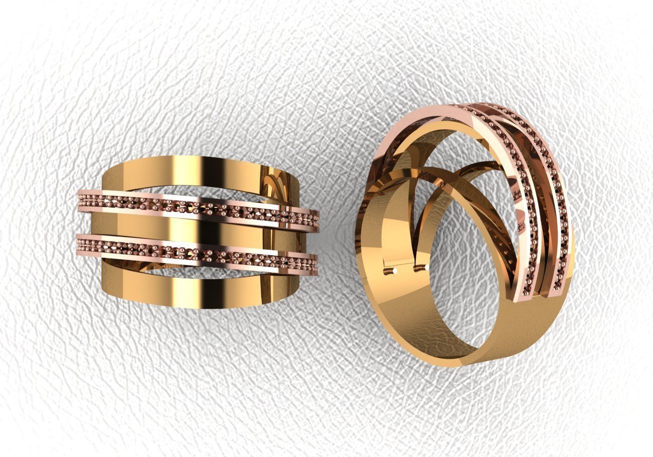 ring 50 pieces drawing 3d rihone drawing ring rings 3D print model_13