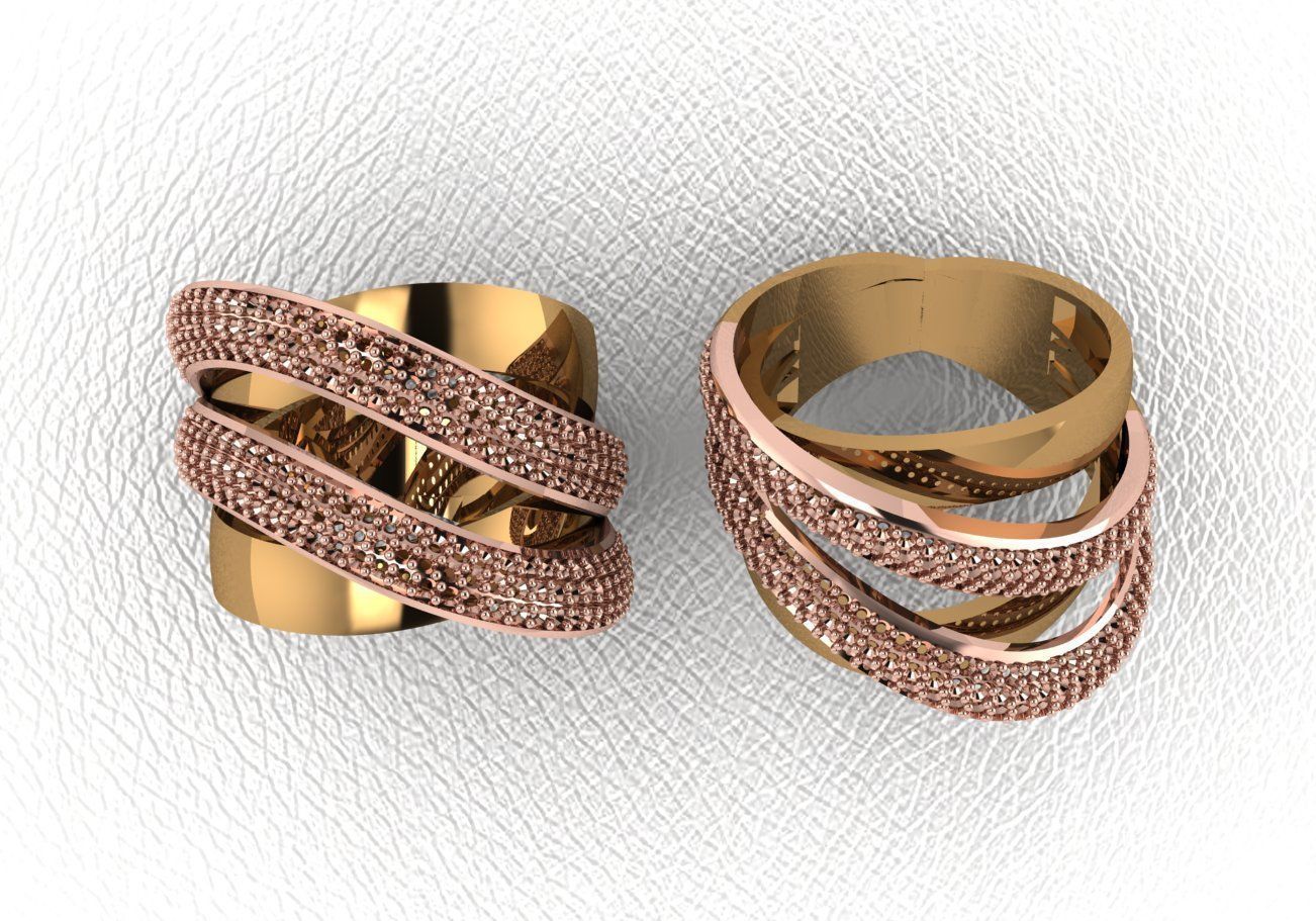 ring 50 pieces drawing 3d rihone drawing ring rings 3D print model_41