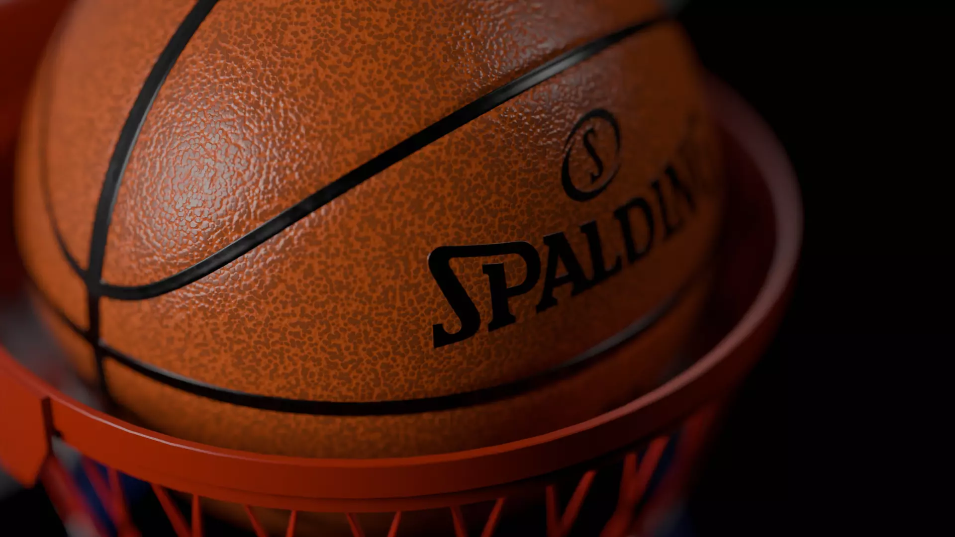 Basketball and Hoop 3D model_0