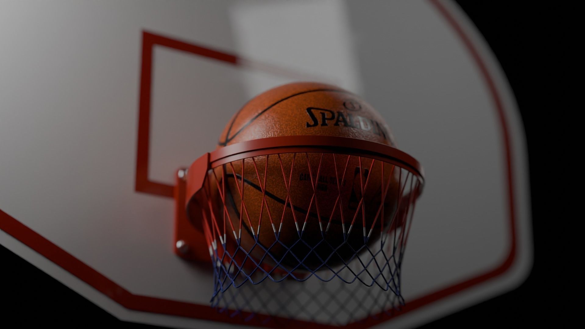 Basketball and Hoop 3D model_3