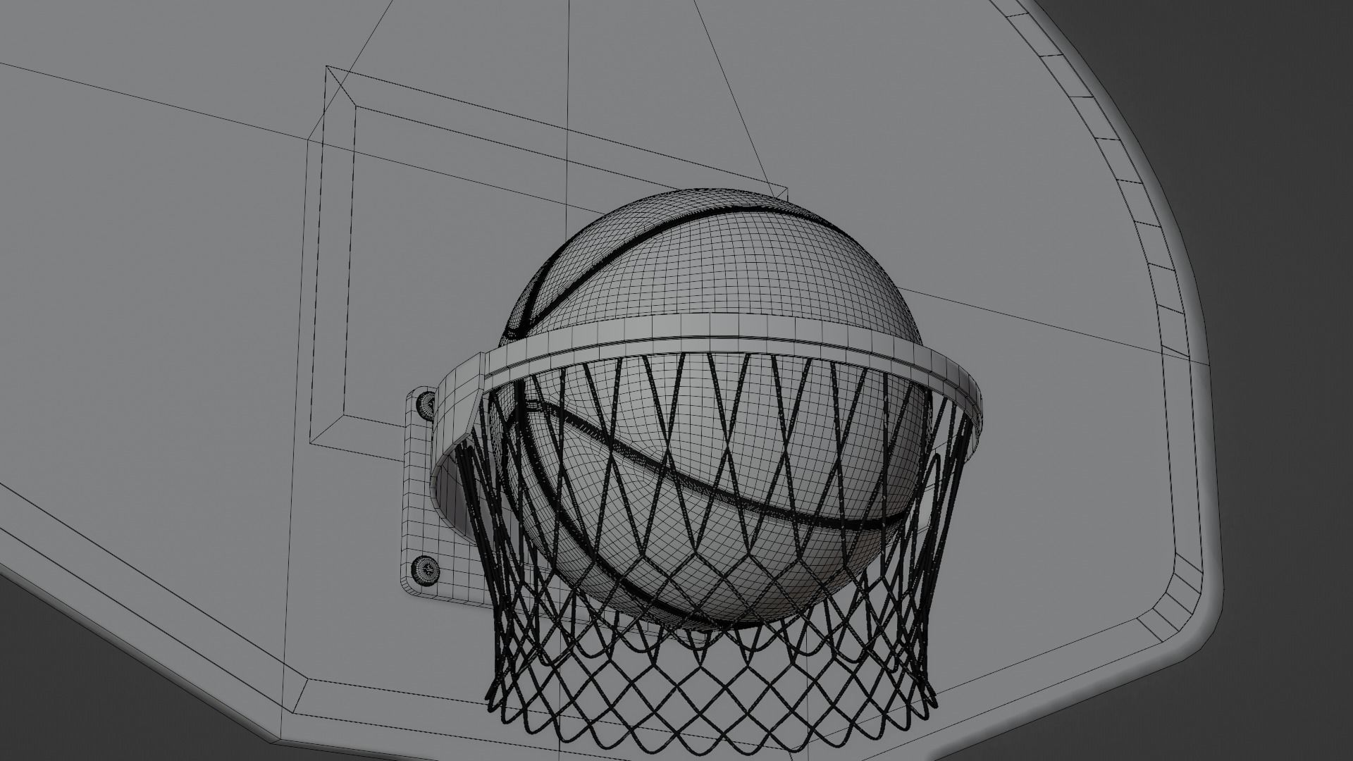 Basketball and Hoop 3D model_5