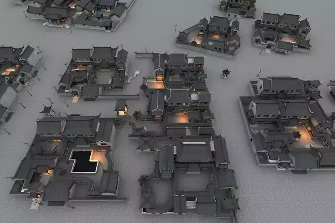 Asia Ancient buildings courtyard