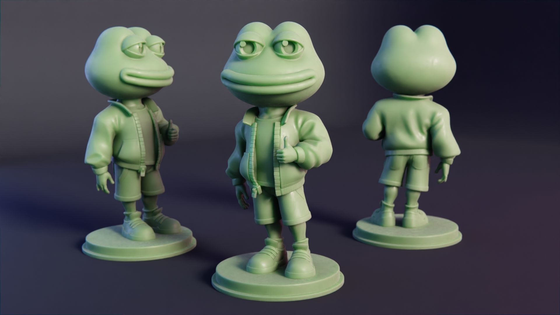 Pepe the frog 3D print model_3