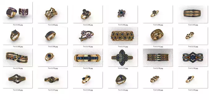 ring 84 pieces drawing 3d rihone drawing ring