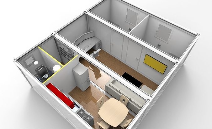 Container home 3D model