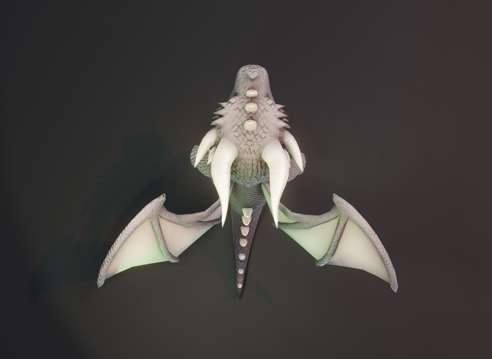 Cartoon Gray Dragon 3D Model Low-poly 3D model_11