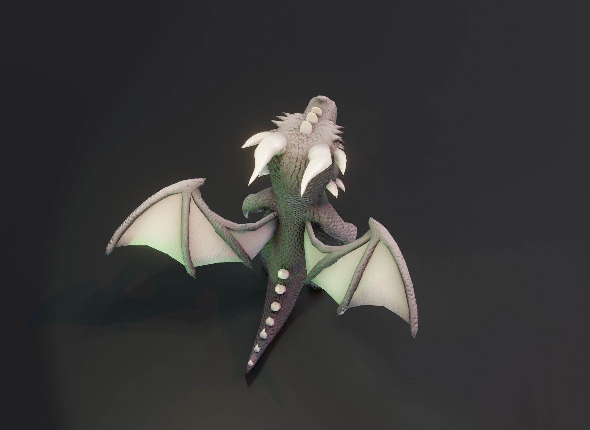 Cartoon Gray Dragon 3D Model Low-poly 3D model_4