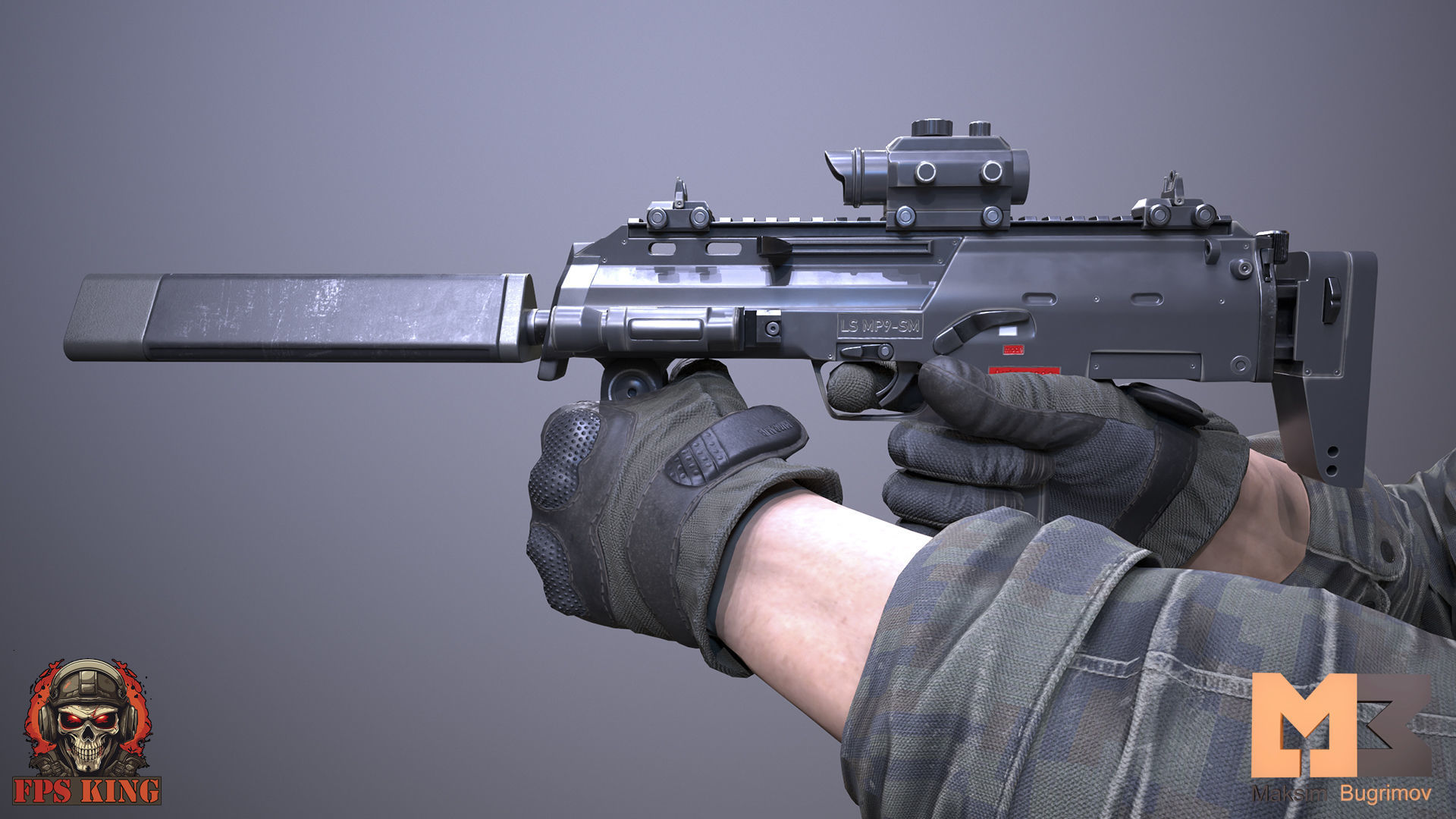 FPS Automatic Gun Animations Low-poly 3D model_7