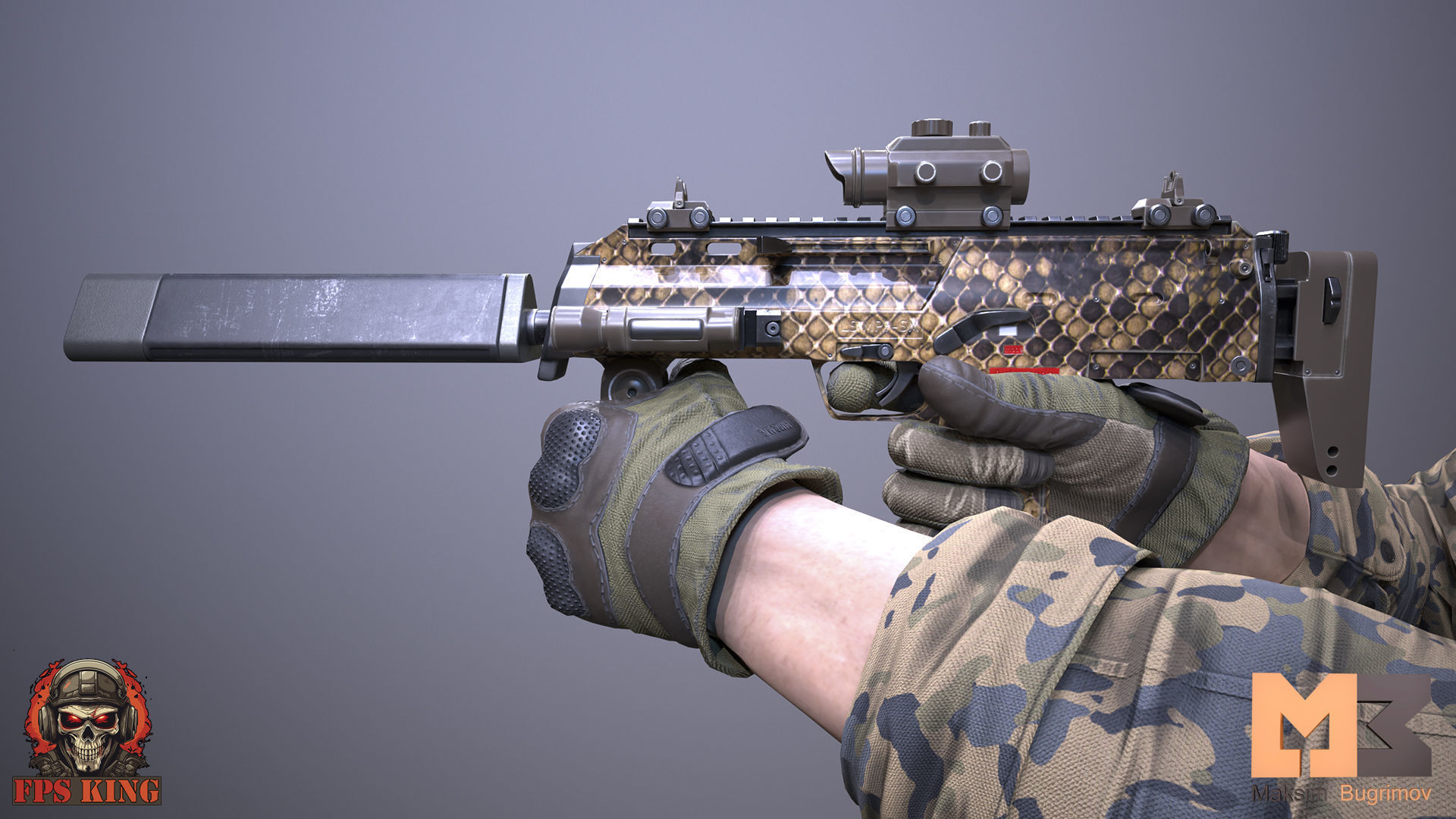 FPS Automatic Gun Animations Low-poly 3D model_5